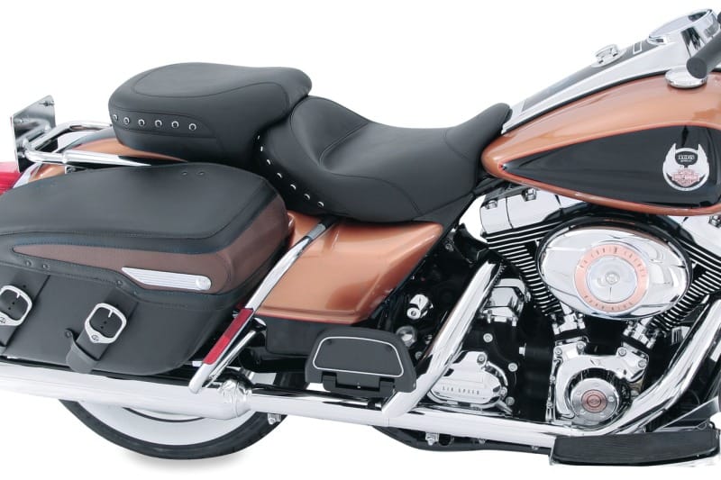 Mustang Motorcycle — Mustang 08-21 Harley Electra Glide, Rd Glide, Rd King, Str Glide Tour Pass Seat w/Studs - Black