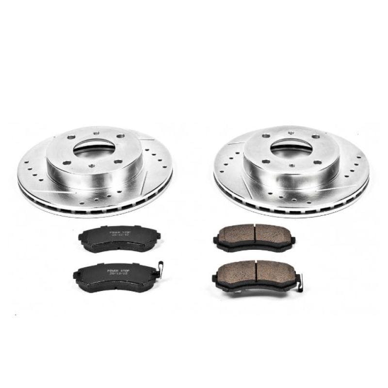 PowerStop — Z23 Daily Driver Carbon-Fiber Ceramic Brake Pad and Drilled & Slotted Rotor Kit