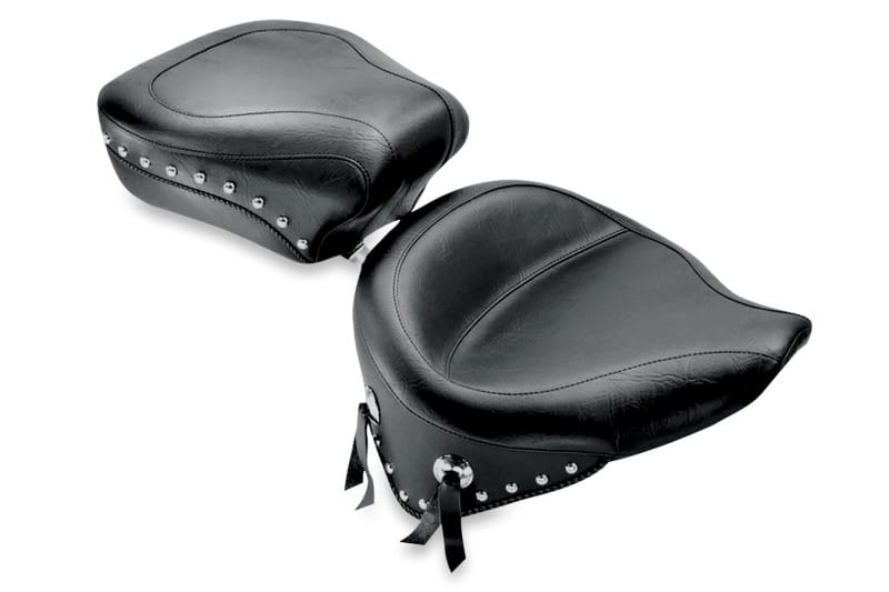 Mustang Motorcycle — Mustang 84-06 Harley Standard Rear Tire Wide Touring Solo Seat w/Studs - Black