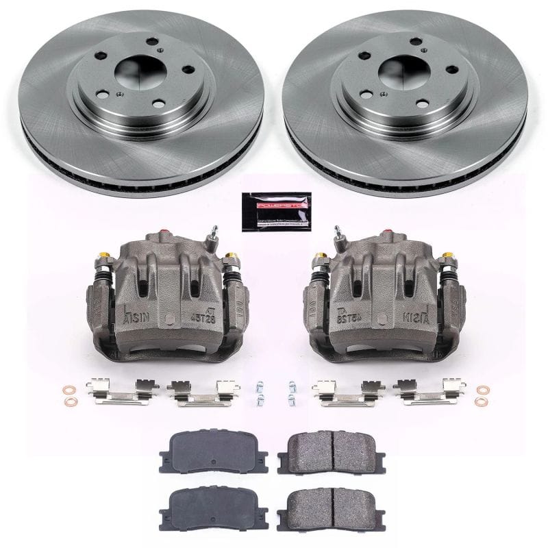 PowerStop — OE Stock Replacement Low-Dust Ceramic Brake Pad, Rotor and Caliper Kit