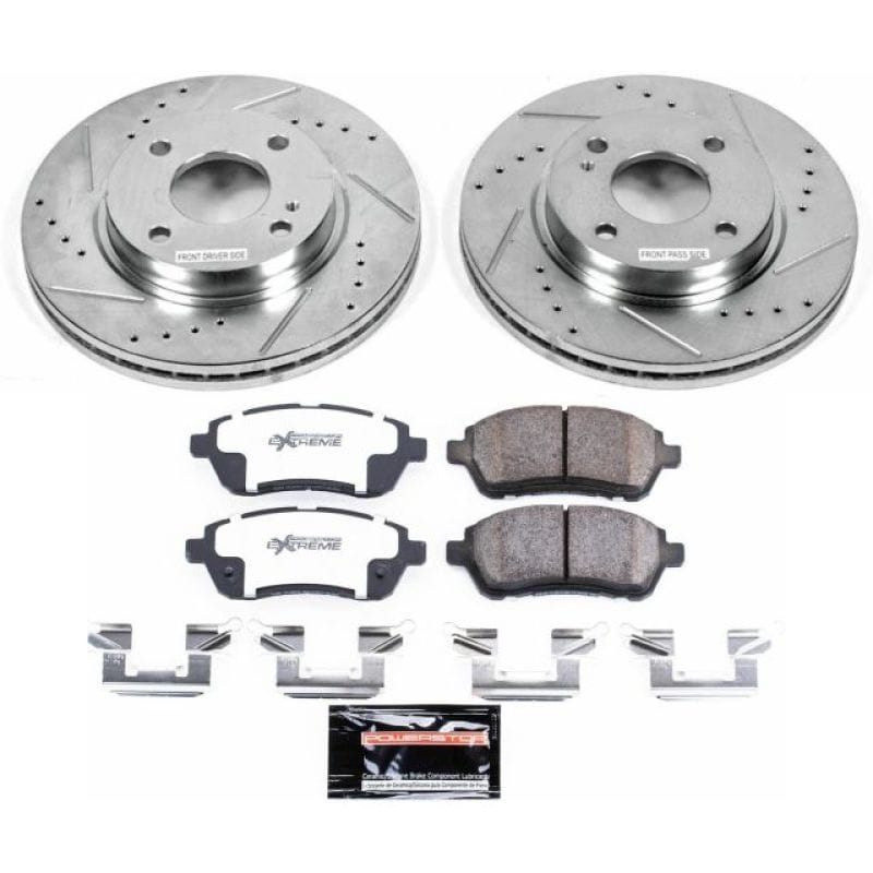 PowerStop — Z26 Street Performance Ceramic Brake Pad and Drilled & Slotted Rotor Kit
