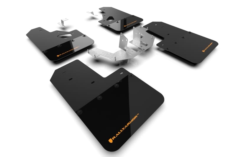 Rally Armor — Black Mud Flap/Cy Orange Logo