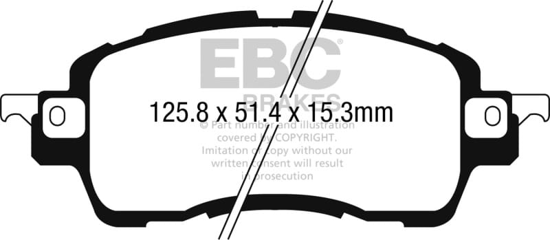 EBC — EBC 2016 Scion iA 1.5L Ultimax2 Front Brake Pads
Disc Brake Pad