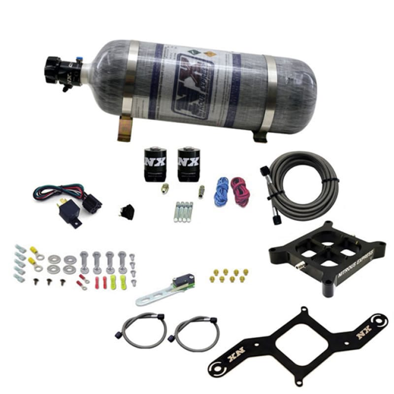 Nitrous Express — Nitrous Express Dry Dual Stage Billet Crossbar Plate System 100-1000hp (4150Flange) w/12lb Bottle
Injection System Kit