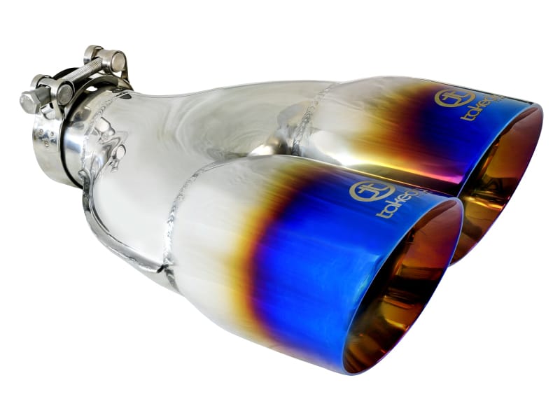 aFe — Takeda 304 Stainless Steel Clamp-on Exhaust Tip Blue Flame