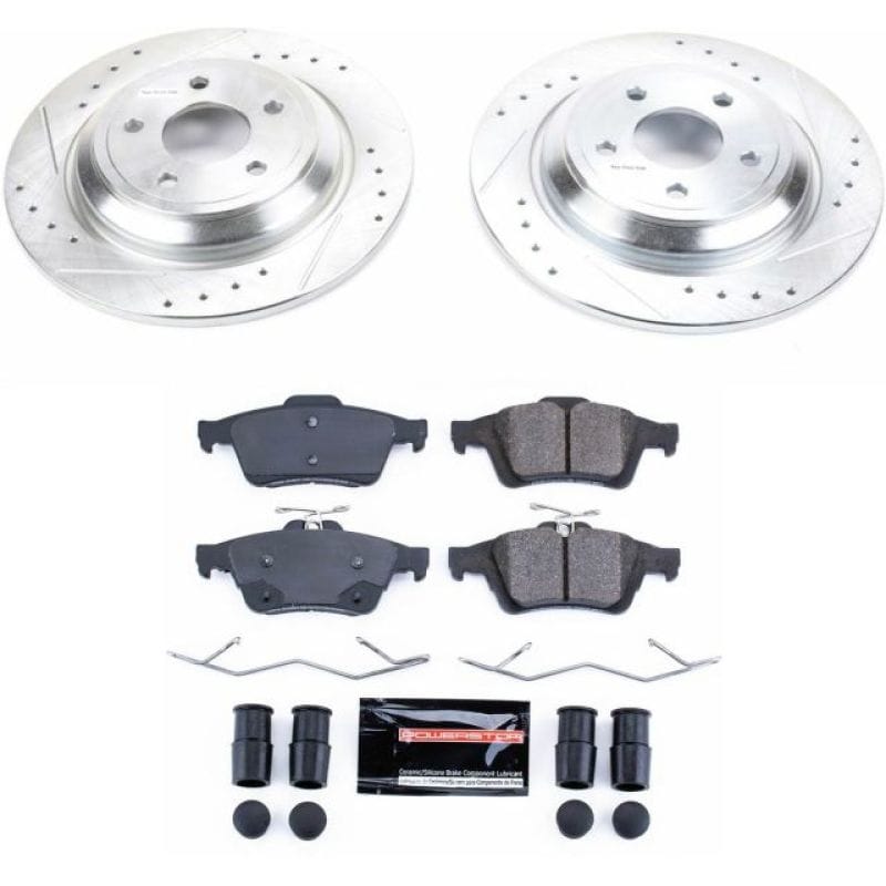 PowerStop — Z23 Daily Driver Carbon-Fiber Ceramic Brake Pad and Drilled & Slotted Rotor Kit