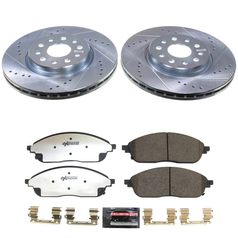 PowerStop — Z36 Truck and SUV Carbon-Fiber Ceramic Brake Pad and Drilled & Slotted Rotor Kit