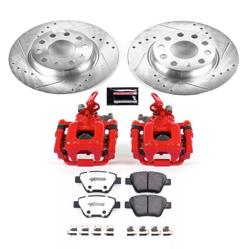 PowerStop — Z26 Street Performance Ceramic Brake Pad, Drilled Slotted Rotor, and Caliper Kit