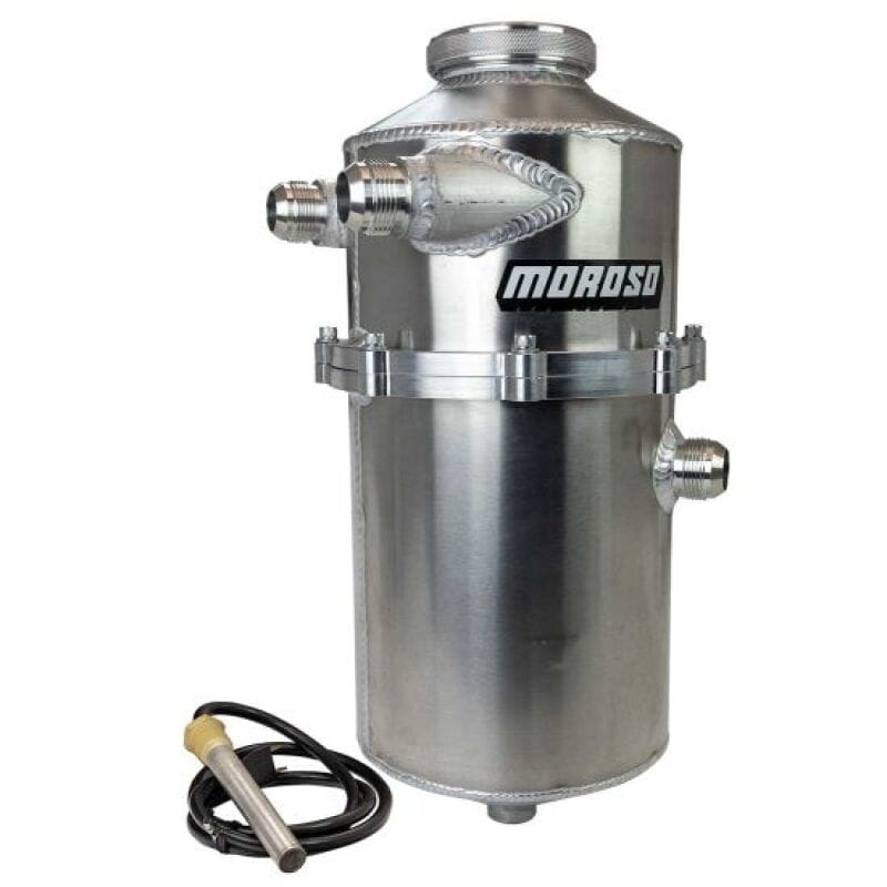 Moroso — Moroso 2 Pc 60/40 Split 16.5in Tall 7in Dia 7.5qt Dual Inlet Dry Sump Tank w/16AN Male Fitting