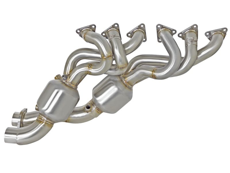 aFe — Twisted Steel Long Tube Header 304 Stainless Steel w/ Cat