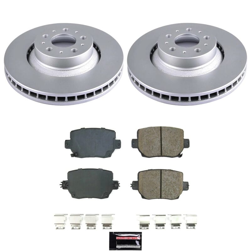 PowerStop — Genuine Geomet Coated Rotor and Low-Dust Ceramic Brake Pad Kit