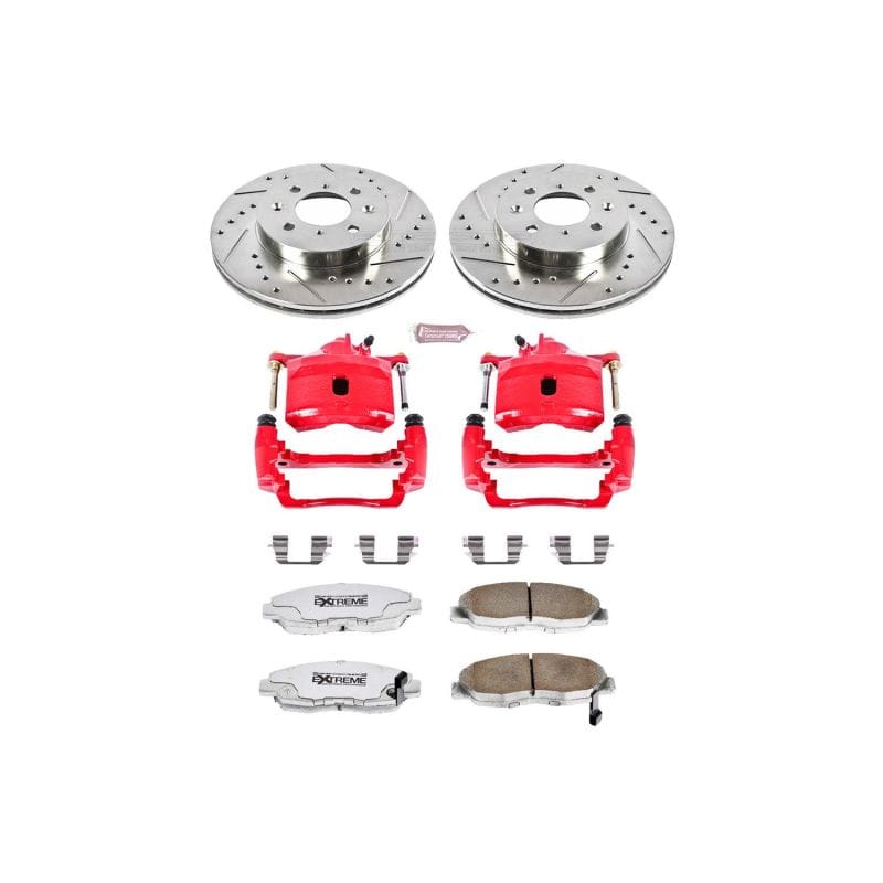 PowerStop — Z26 Street Performance Ceramic Brake Pad, Drilled Slotted Rotor, and Caliper Kit