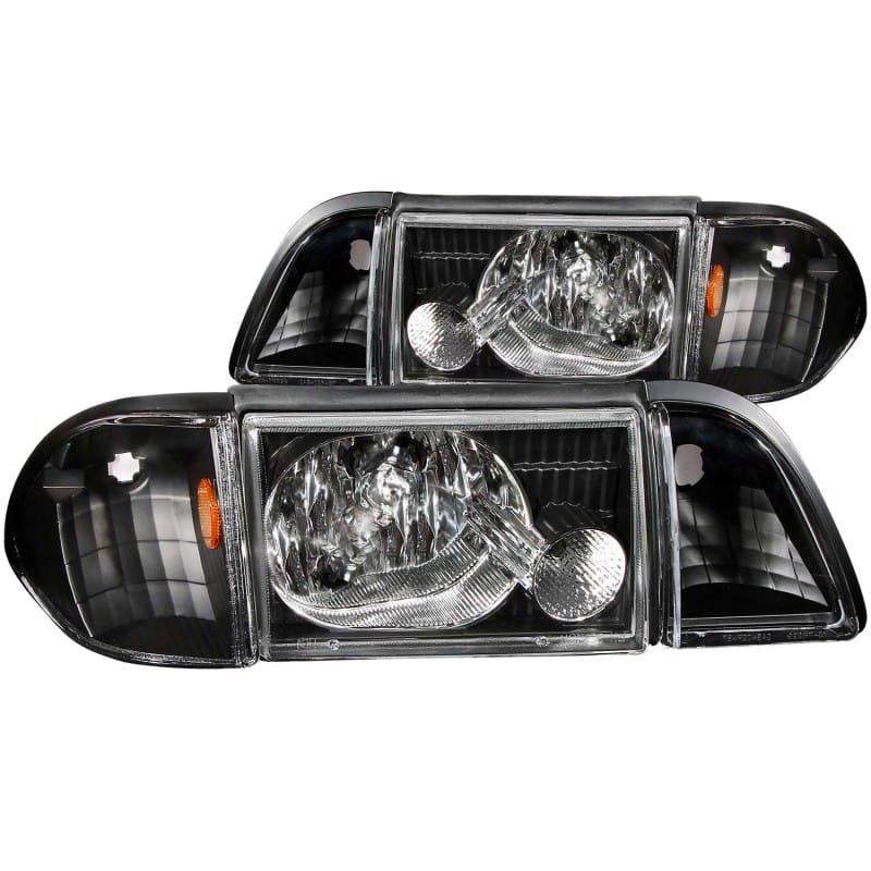 ANZO — ANZO 1987-1993 Ford Mustang Crystal Headlights Black w/ Corner Lights 3pc
Head Light Set
HdLtSet