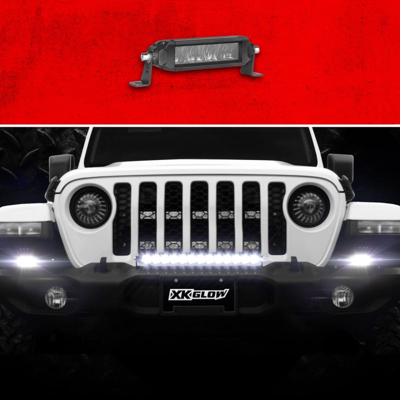 XKGLOW — XK Glow Razor Light Bar Auxiliary High Beam Driving No Wire & Switch 6in