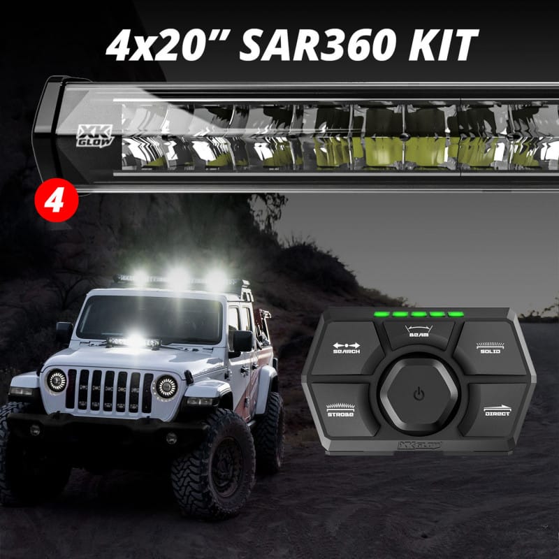 XKGLOW — XK Glow SAR360 Light Bar Kit Emergency Search and Rescue Light System (4) 20In