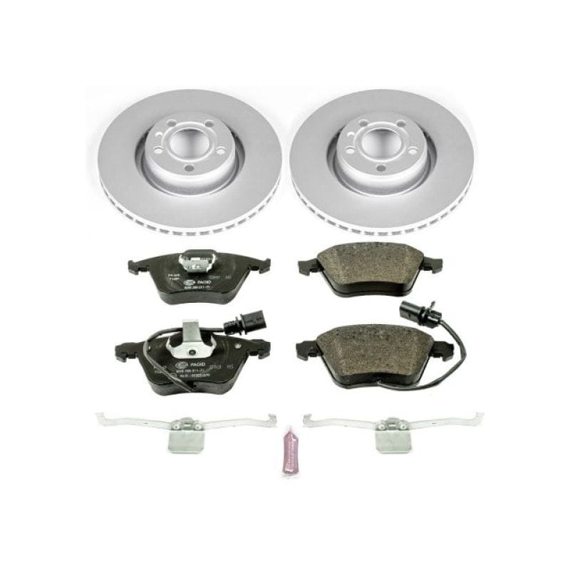PowerStop — Genuine Geomet Coated Rotors, ECE-R90 Brake Pads + Hardware Kit