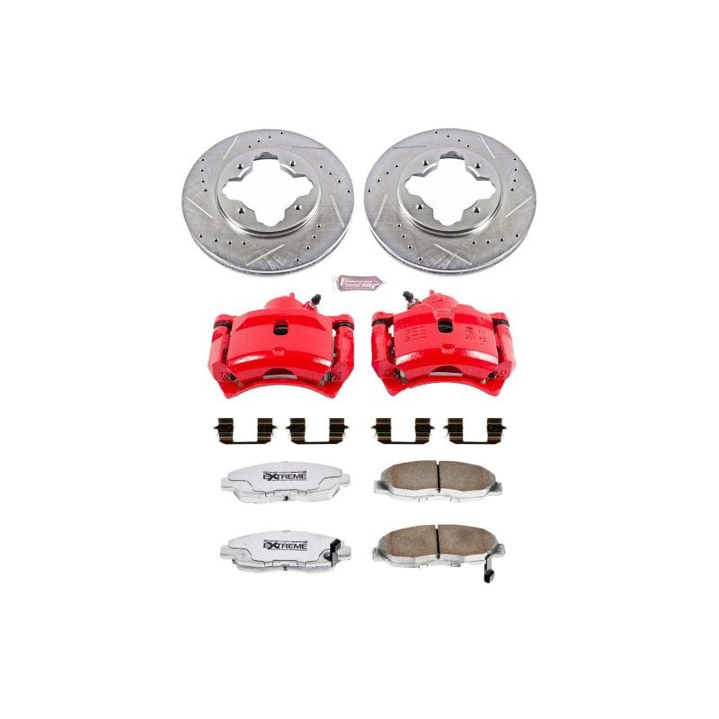 PowerStop — Z26 Street Performance Ceramic Brake Pad, Drilled Slotted Rotor, and Caliper Kit