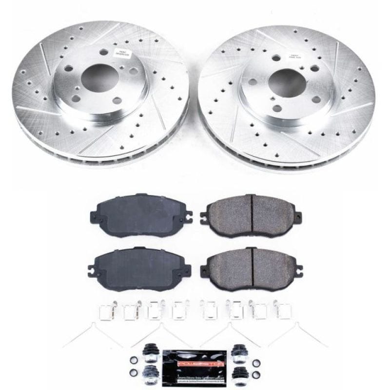 PowerStop — Z23 Daily Driver Carbon-Fiber Ceramic Brake Pad and Drilled & Slotted Rotor Kit