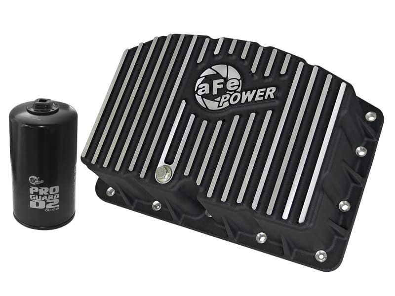 aFe — aFe POWER Pro Series Engine Oil Pan Black w/ Machined Fins