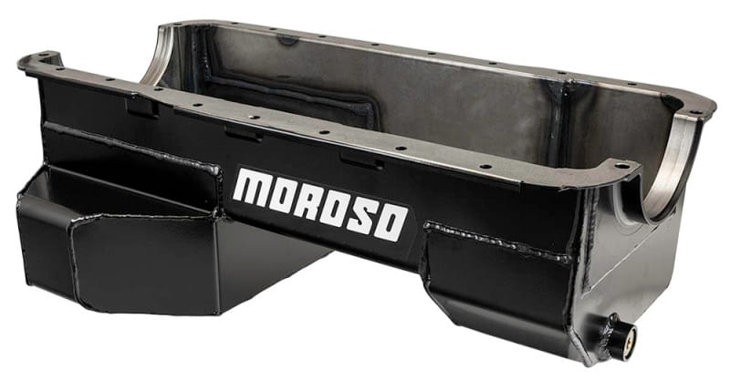 Moroso — Moroso Ford 351W (w/Rear Sump & Billet End Seals) Road Race Baffled Wet Sump 7qt 7.5in Steel Oil Pan