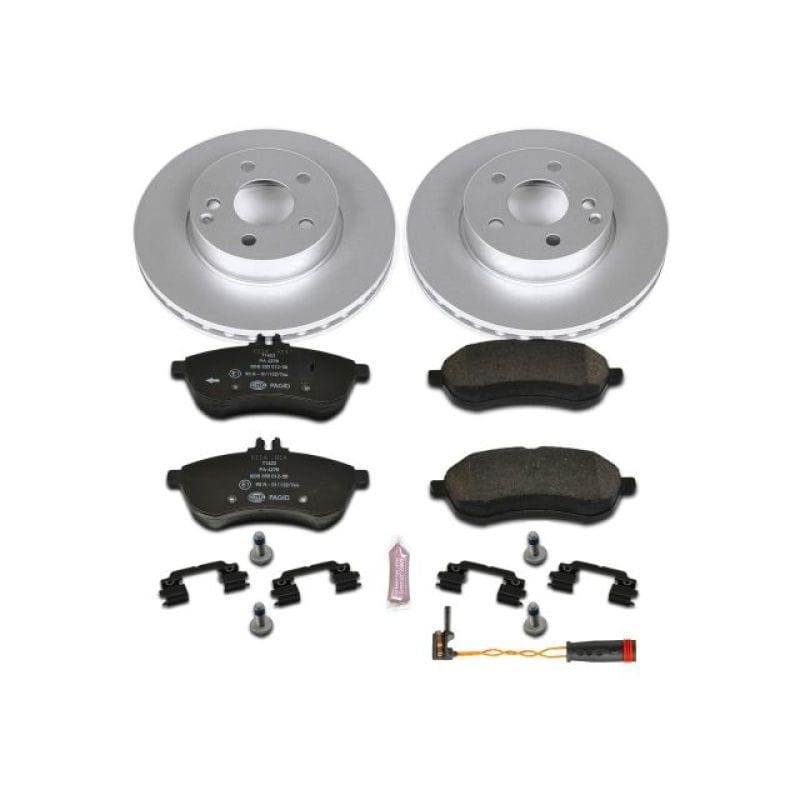 PowerStop — Genuine Geomet Coated Rotors, ECE-R90 Brake Pads + Hardware Kit