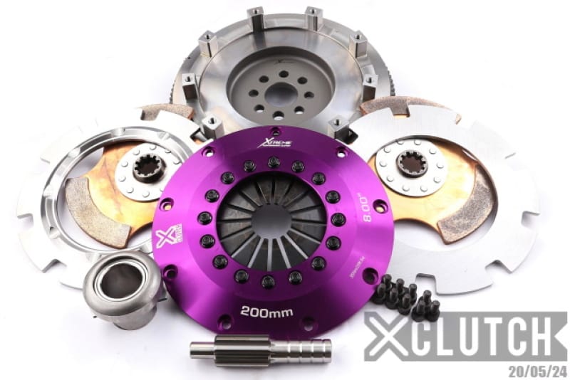 XCLUTCH — Clutch Kit Inc Chromoly Flywheel; 8"  Twin Solid Ceramic Clutch Discs