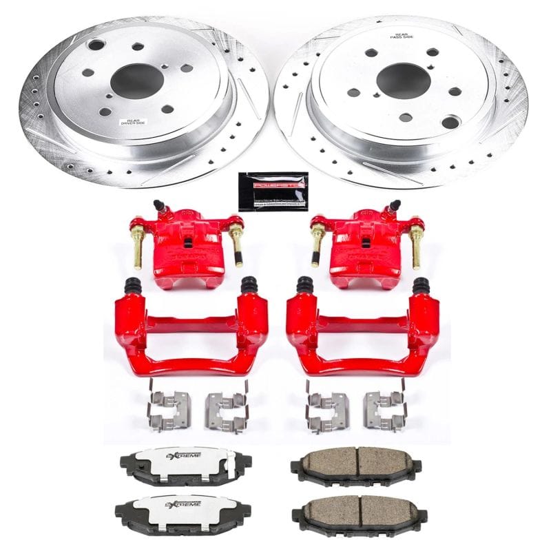PowerStop — Z26 Street Performance Ceramic Brake Pad, Drilled Slotted Rotor, and Caliper Kit