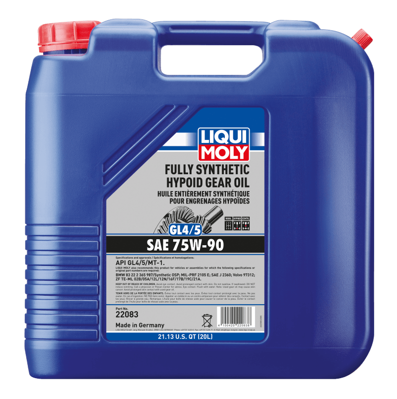 LIQUI MOLY — Fully Synthetic Hypoid Gear Oil (GL4/5) SAE 75W-90