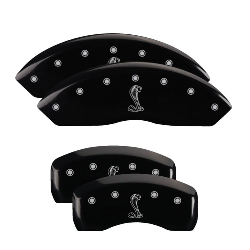 MGP — Set of 4 caliper covers, Engraved Front and Rear: Tiffany Snake, Black powder co