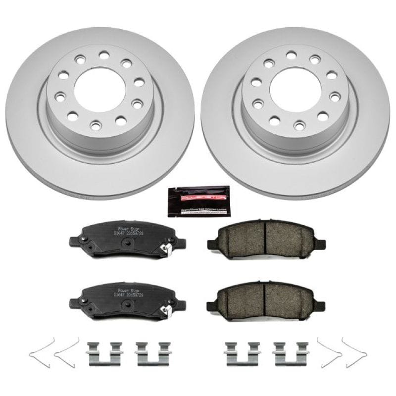 PowerStop — Genuine Geomet Coated Rotor and Low-Dust Ceramic Brake Pad Kit