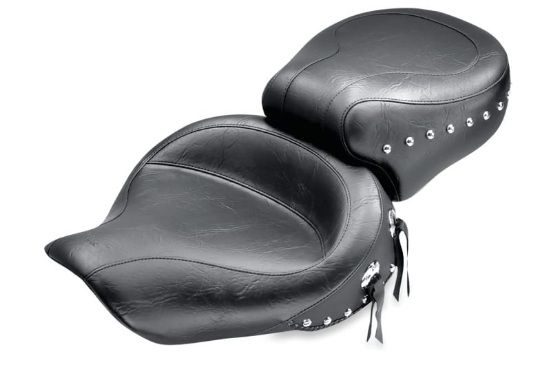 Mustang Motorcycle — Mustang 91-05 Harley Dyna Wide Touring 1PC Seat w/Studs - Black
