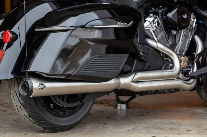 S&S Cycle — S&S Cycle 20-25 Indian Challenger Full Length Qualifier 2-1 Brushed Stainless Exhaust System