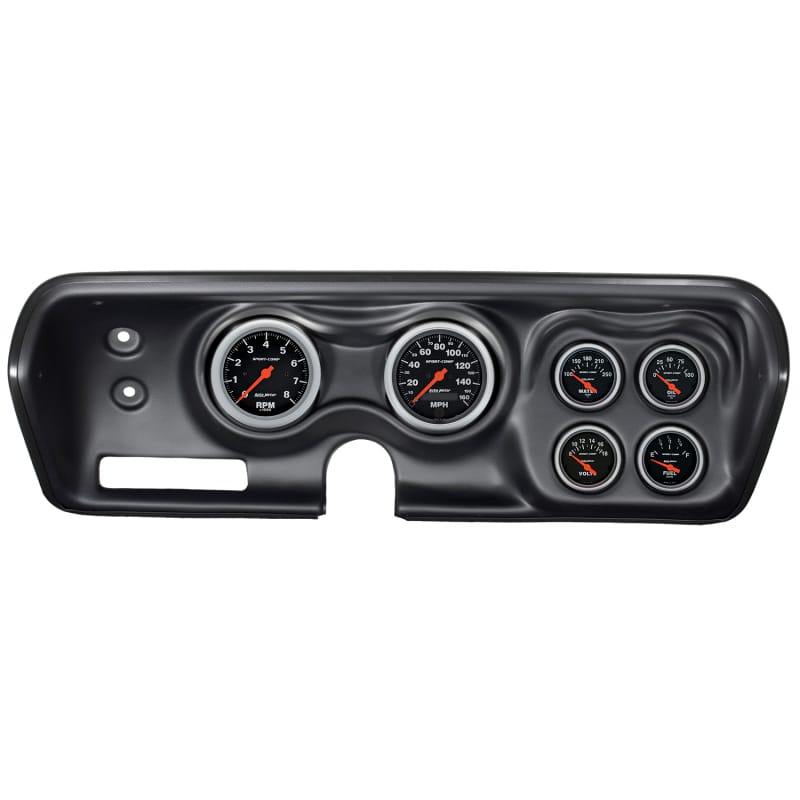 AutoMeter — GAUGE KIT, 6 PC, BBODY/CHRGR/GTX/RDRNR/SAT 71-74, RPM/MPH/FUEL/OILP/WTMP/BAT, SC