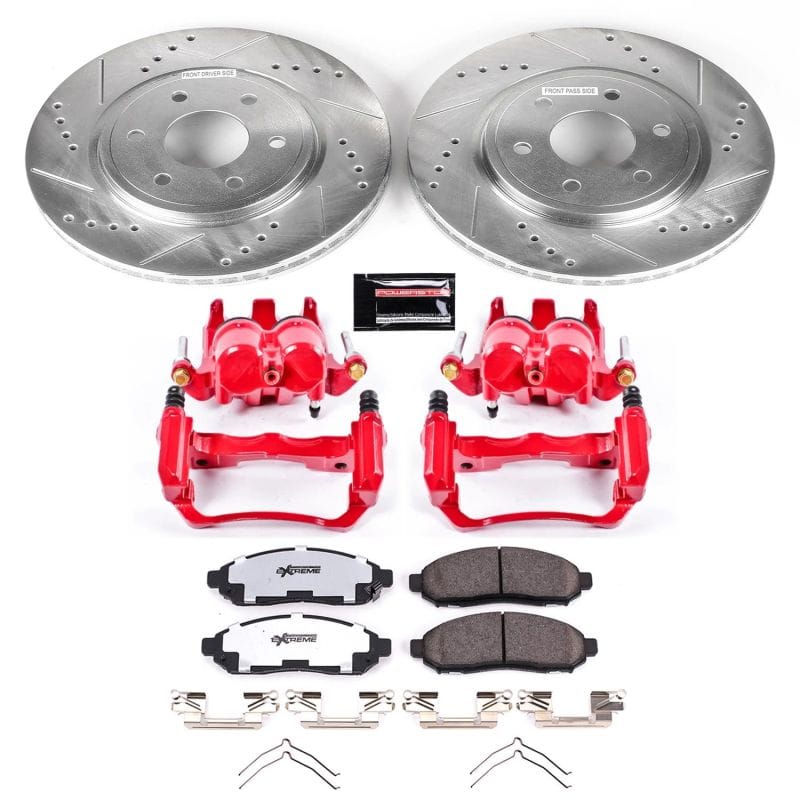 PowerStop — Z36 Truck and SUV Ceramic Brake Pad, Drilled & Slotted Rotor, and Caliper Kit