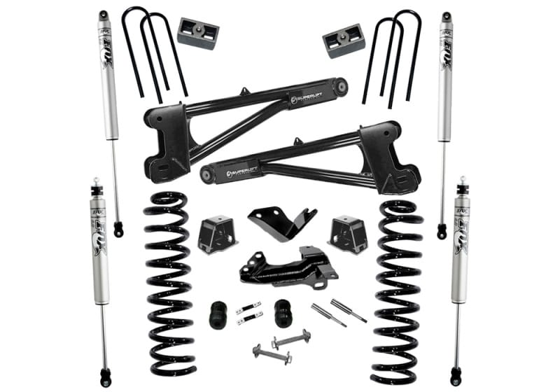 Superlift — 4" Lift Kit w/ FOX Shocks - 05-07 F250/350 4WD Diesel w/ Replacement Radius Arms
4in. Lift Kit w/FOX Shocks-05-07 F250/350 4WD Diesel w/Replacement Radius Arms