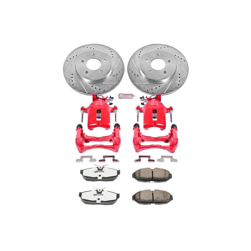 PowerStop — Z26 Street Performance Ceramic Brake Pad, Drilled Slotted Rotor, and Caliper Kit