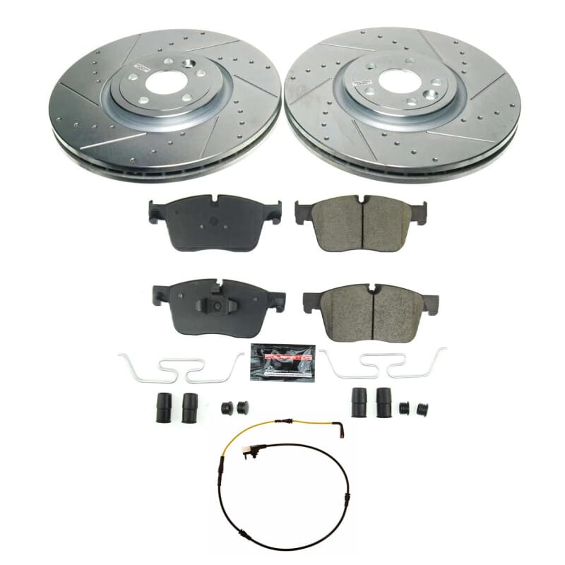 PowerStop — Z23 Daily Driver Carbon-Fiber Ceramic Brake Pad and Drilled & Slotted Rotor Kit