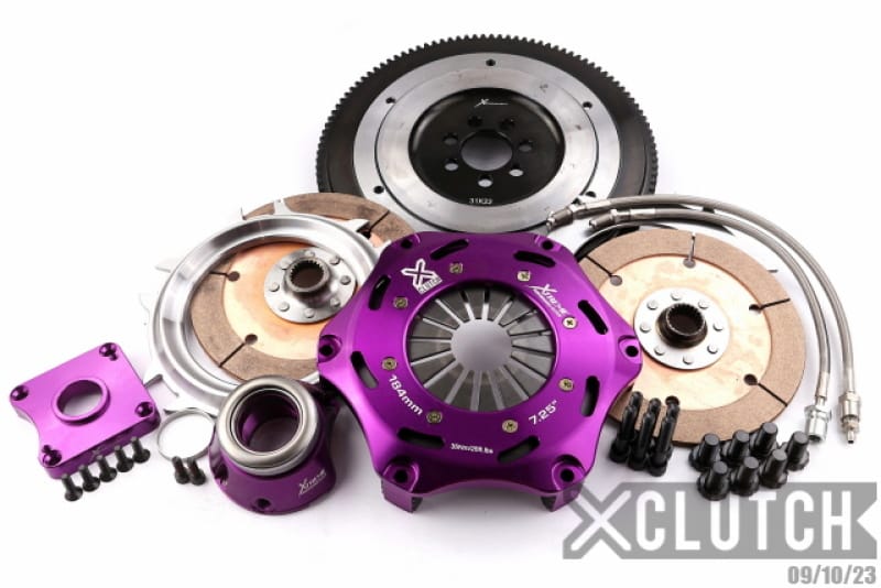 XCLUTCH — Clutch Kit Inc Chromoly Flywheel + HRB; 7  1/4" Twin Solid Ceramic Discs 