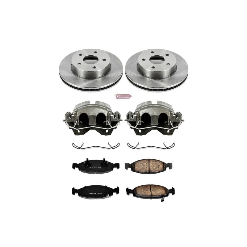 PowerStop — OE Stock Replacement Low-Dust Ceramic Brake Pad, Rotor and Caliper Kit