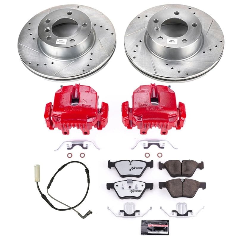 PowerStop — Z26 Street Performance Ceramic Brake Pad, Drilled Slotted Rotor, and Caliper Kit