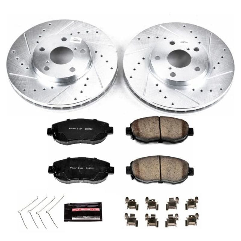 PowerStop — Z23 Daily Driver Carbon-Fiber Ceramic Brake Pad and Drilled & Slotted Rotor Kit