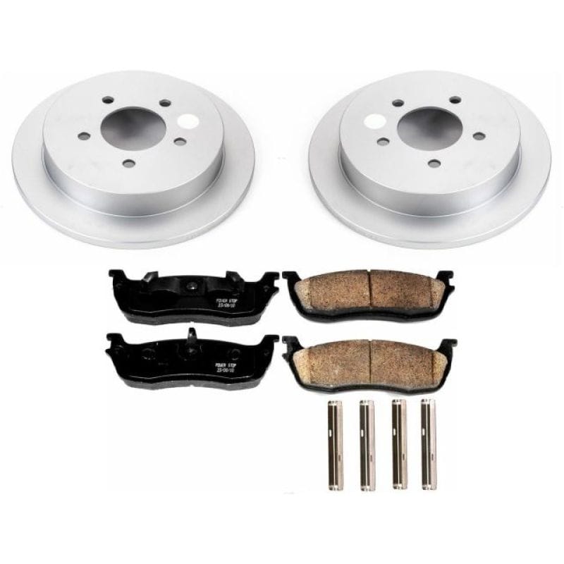 PowerStop — Genuine Geomet Coated Rotor and Low-Dust Ceramic Brake Pad Kit