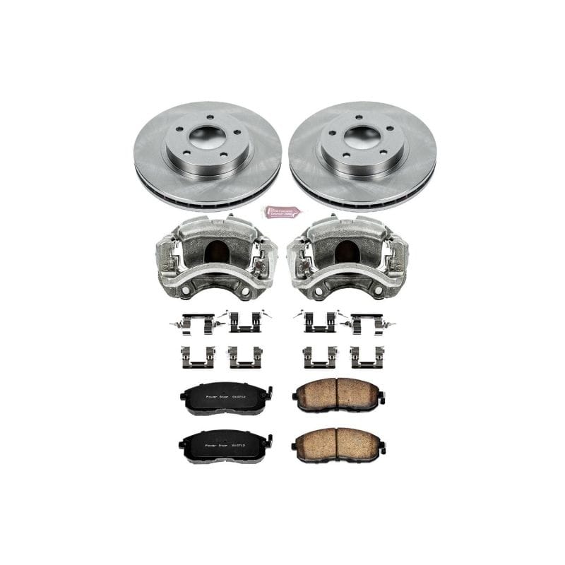 PowerStop — OE Stock Replacement Low-Dust Ceramic Brake Pad, Rotor and Caliper Kit