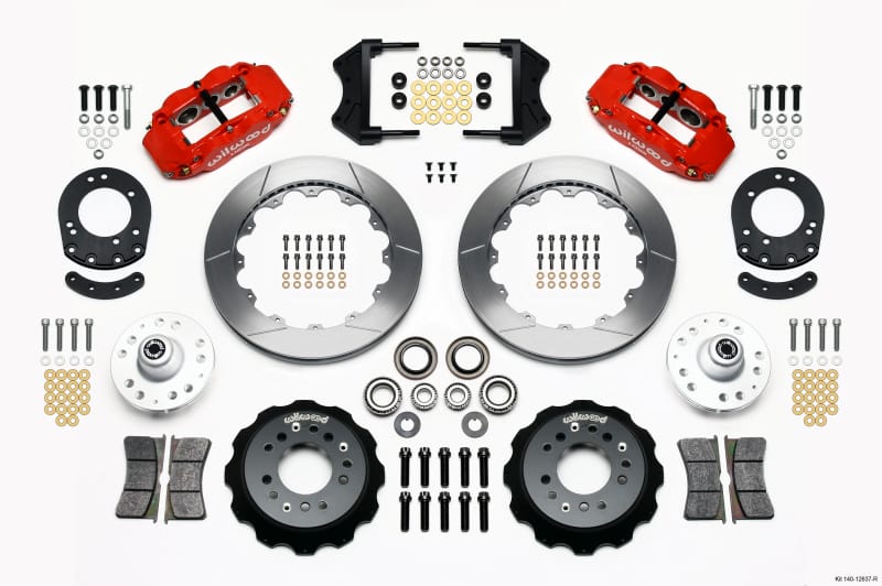 Wilwood — KIT,FRONT,MUSTANG 65-69,V8 DRUM SPINDLE 12.88 ROTOR,RED