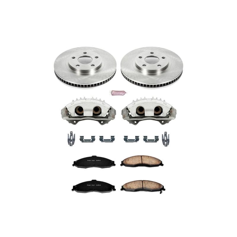 PowerStop — OE Stock Replacement Low-Dust Ceramic Brake Pad, Rotor and Caliper Kit