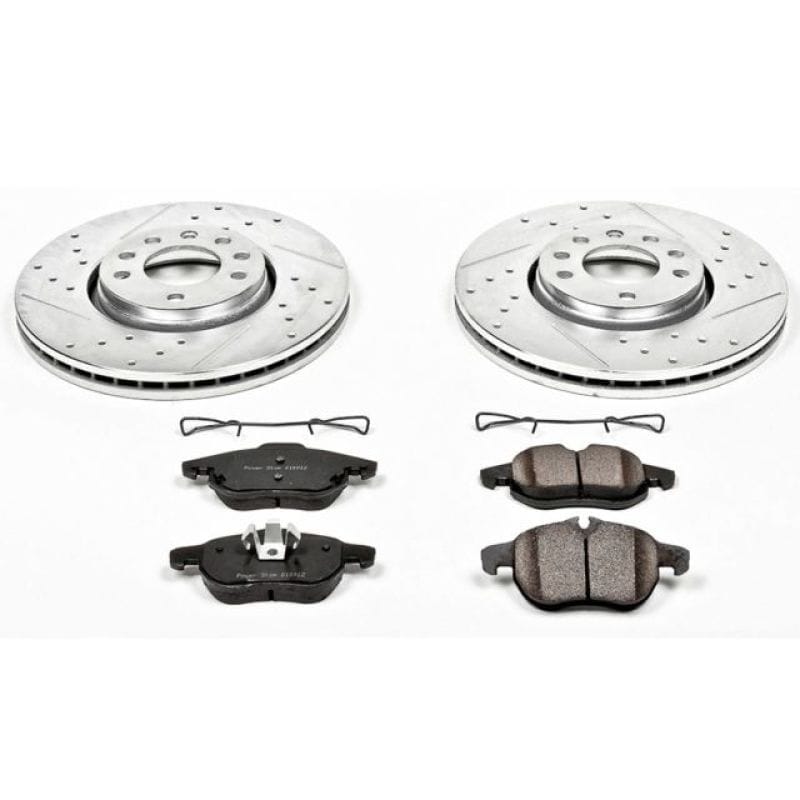 PowerStop — Z23 Daily Driver Carbon-Fiber Ceramic Brake Pad and Drilled & Slotted Rotor Kit