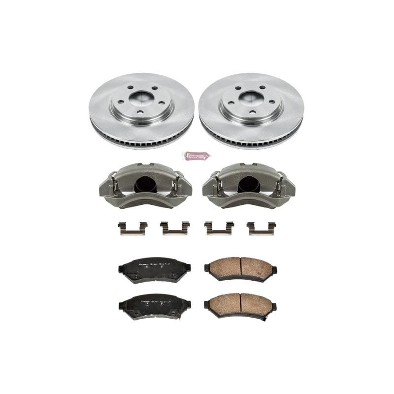 PowerStop — OE Stock Replacement Low-Dust Ceramic Brake Pad, Rotor and Caliper Kit