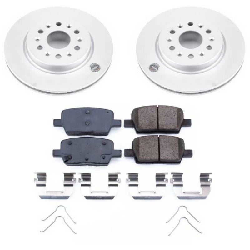 PowerStop — Genuine Geomet Coated Rotor and Low-Dust Ceramic Brake Pad Kit
