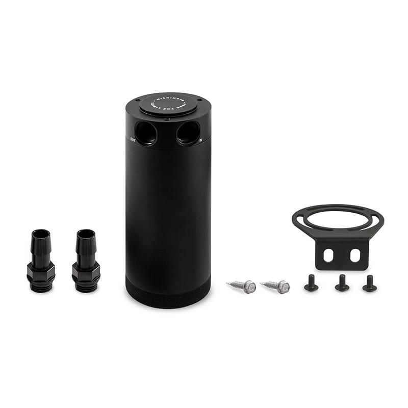 Mishimoto — Baffled Oil Catch Can, Black, 2-Port, XL Compact