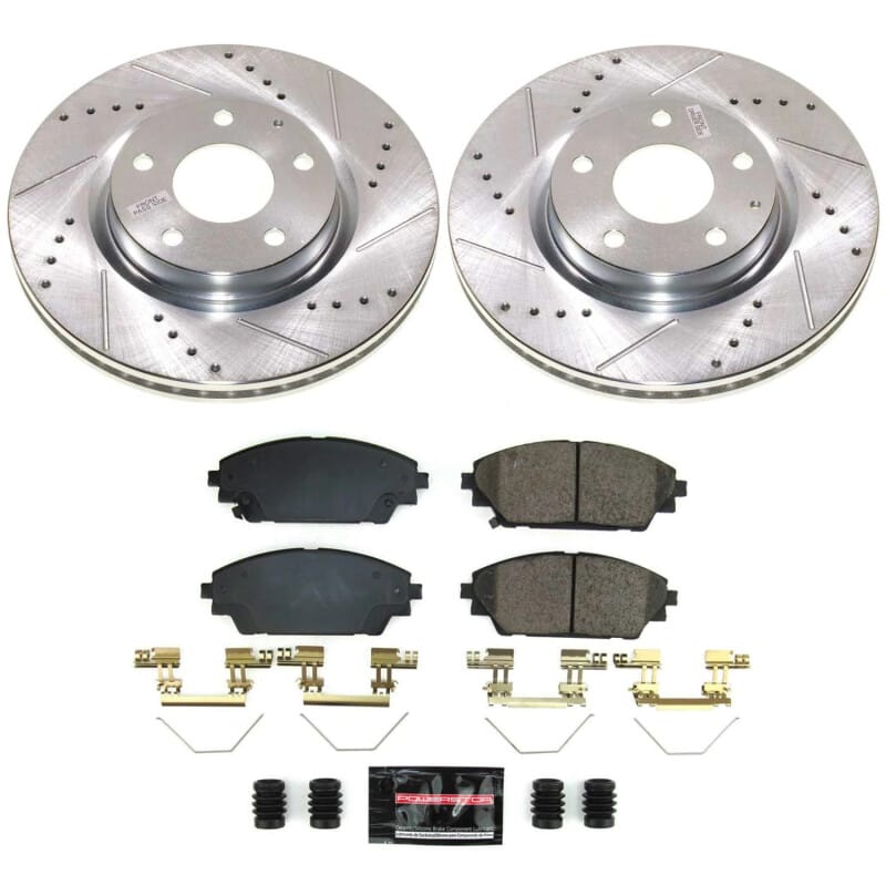 PowerStop — Z23 Daily Driver Carbon-Fiber Ceramic Brake Pad and Drilled & Slotted Rotor Kit